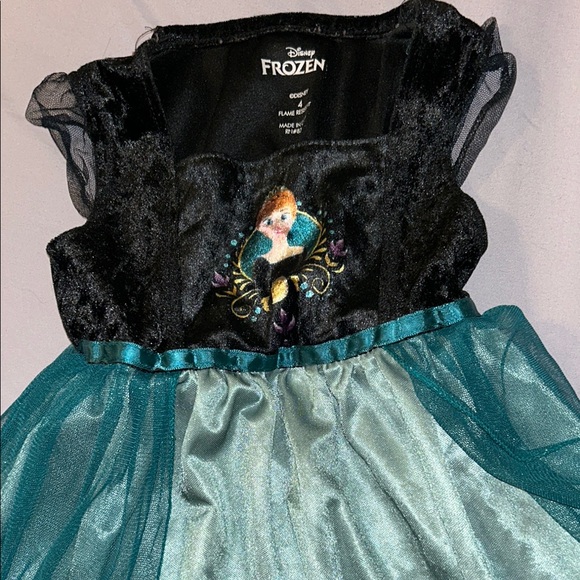 Disney Frozen Black and Teal Dress with Purple Details - Picture 2 of 3